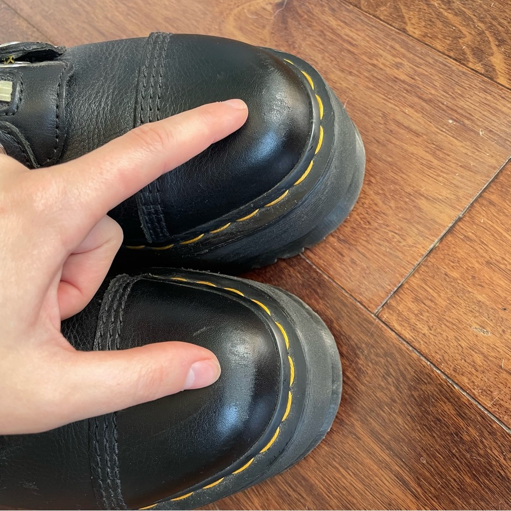 Dr. Martens Sinclair Hi Max Zip Front Boots Platform Yellow Laces Leather Sz 9 - Picture 9 of 14